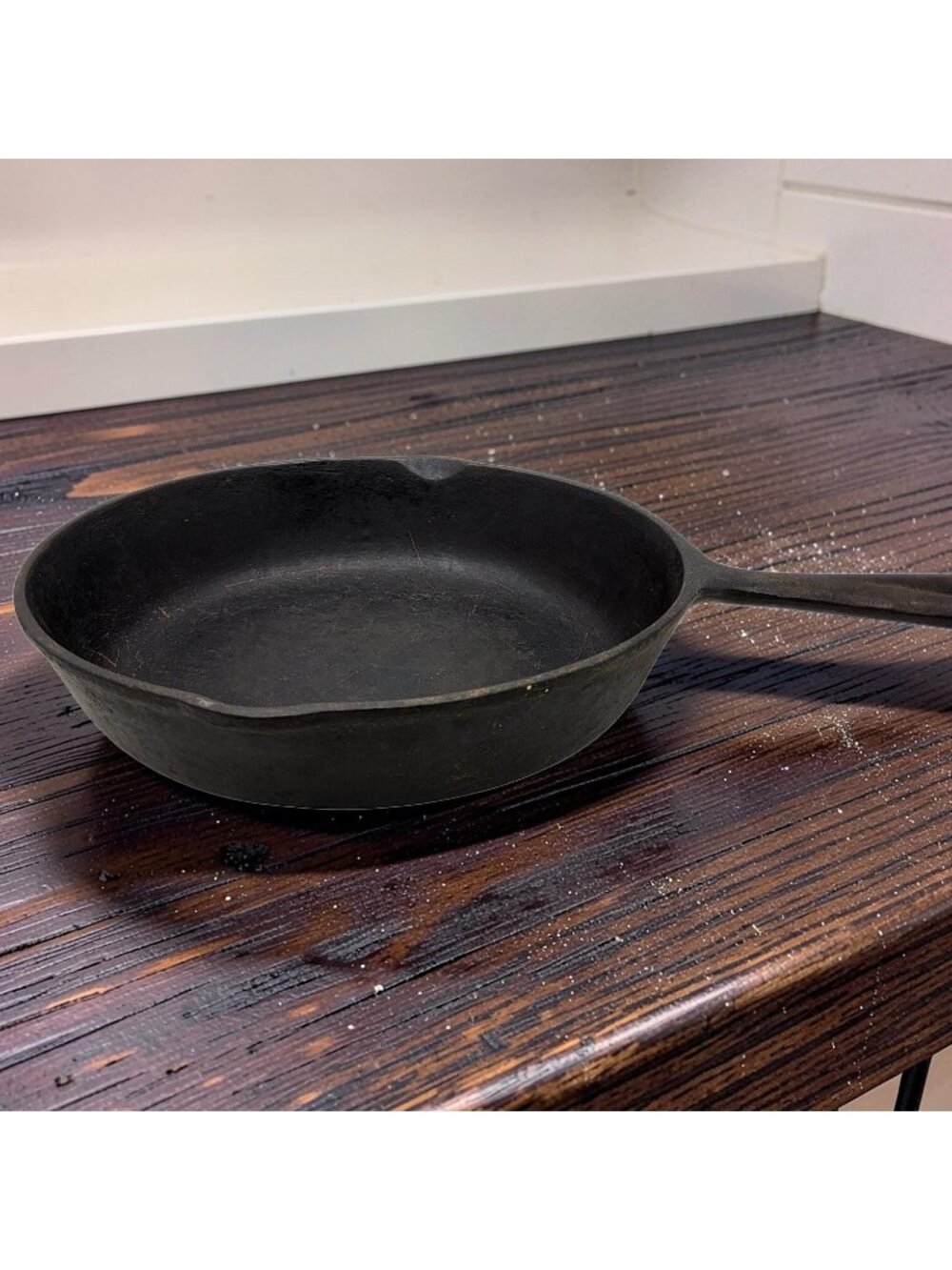 Vintage Cast Iron 8" Long Handled Deep Fry Pan